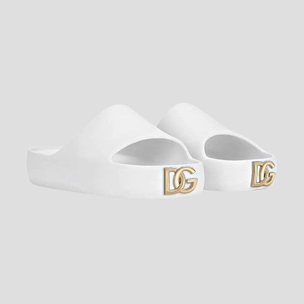 Dép Nam Dolce & Gabbana D&G White Rubber With Logo DG CW2013 AY537 80001 Màu Trắng - 1