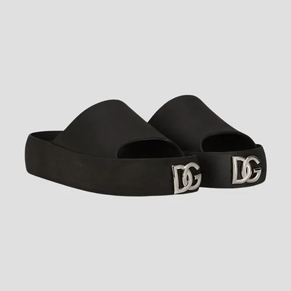 Dép Nam Dolce & Gabbana D&G Black Rubber With Logo CW2013 AY537 80999 Màu Đen Size 39 - Dép - Vua Hàng Hiệu