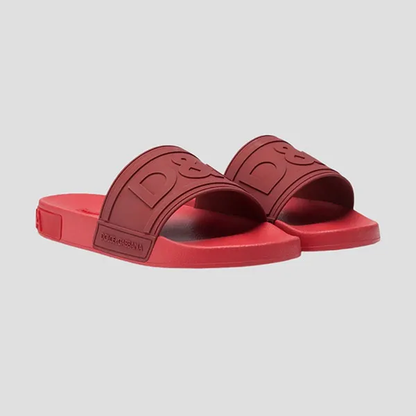 Dép Nam Dolce & Gabbana D&G Red With Embossed Logo CS1786 AX389 89902 Màu Đỏ