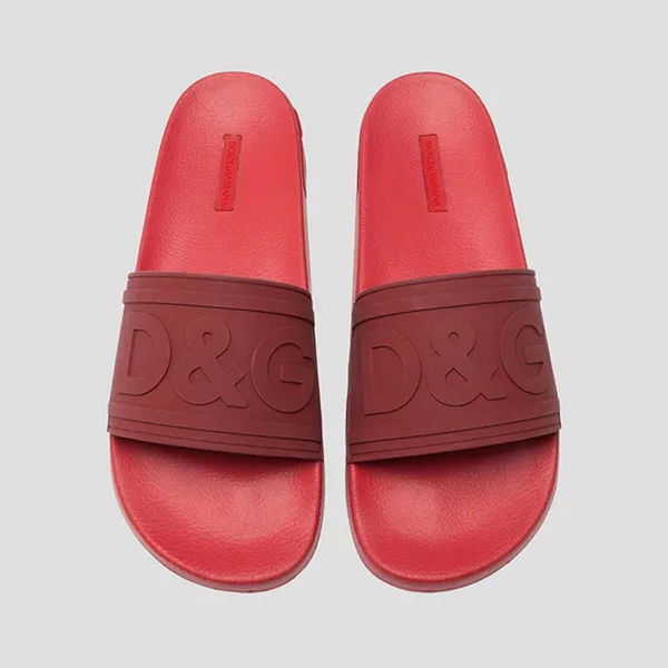 Dép Nam Dolce & Gabbana D&G Red With Embossed Logo CS1786 AX389 89902 Màu Đỏ