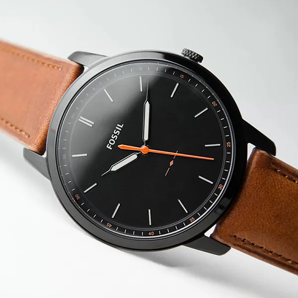 Đồng Hồ Nam Fossil The Minimalist 3H FS5305 Màu Nâu Đen