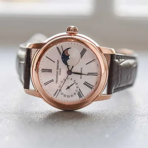 Đồng Hồ Nam Frederique Constant Classic Moonphase FC-712MS4H4 Màu Trắng Phối Vàng Hồng