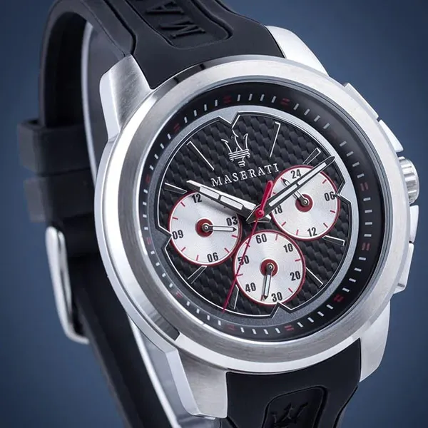 Đồng Hồ Nam Maserati Sfida Chronograph Black Silver Dial Mens R8851123001 Màu Đen - Bạc