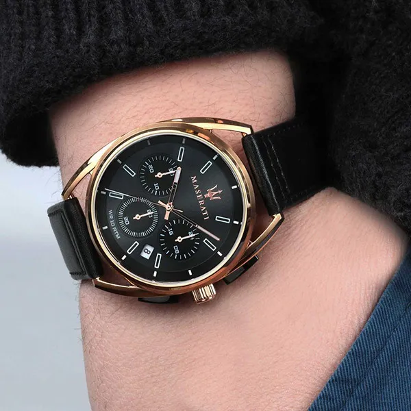 Đồng Hồ Nam Maserati Trimarano Chronograph Black Dial Mens R8871632002 Màu Đen