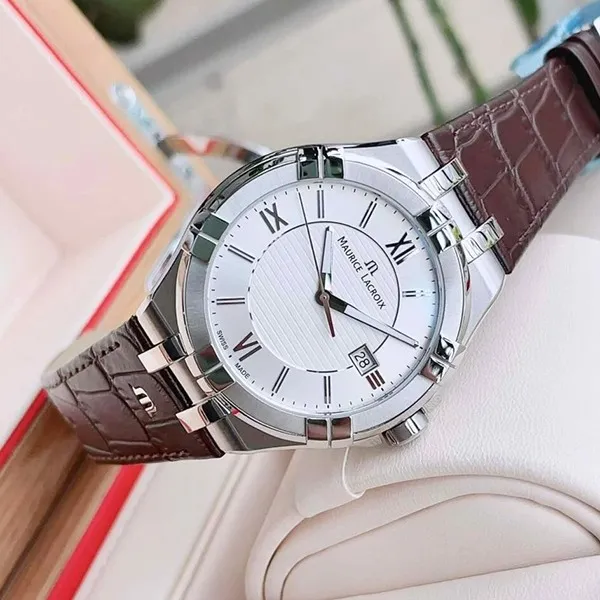 Đồng Hồ Nam Maurice Lacroix Aikon Date 42mm AI1008-SS001-130-1 Màu Trắng