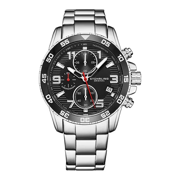 Đồng Hồ Nam Stuhrling Monaco Men's Watch M15086 Màu Bạc Mặt Đen - Đồng hồ - Vua Hàng Hiệu