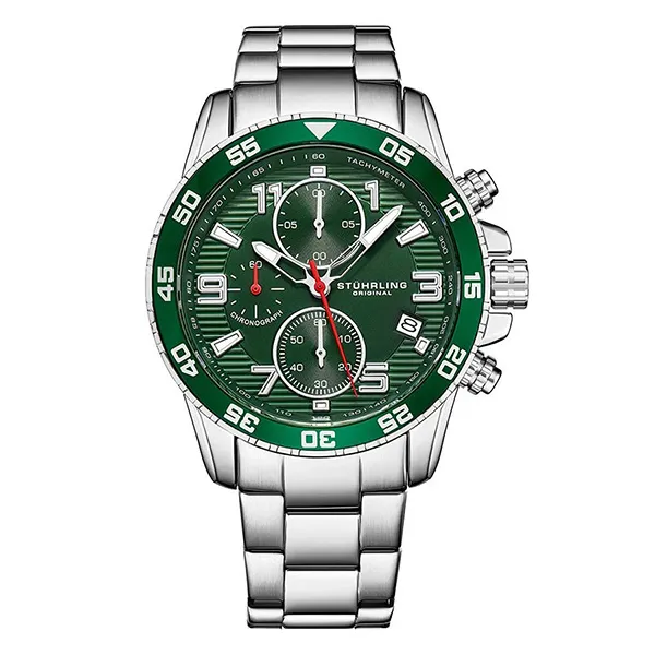 Đồng Hồ Nam Stuhrling Monaco Men's Watch M15088 Màu Bạc Mặt Xanh Lá