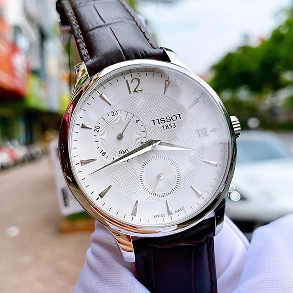 Đồng Hồ Nam Tissot Tradition T063.639.16.037.00 CMT 42mm Màu Nâu Bạc