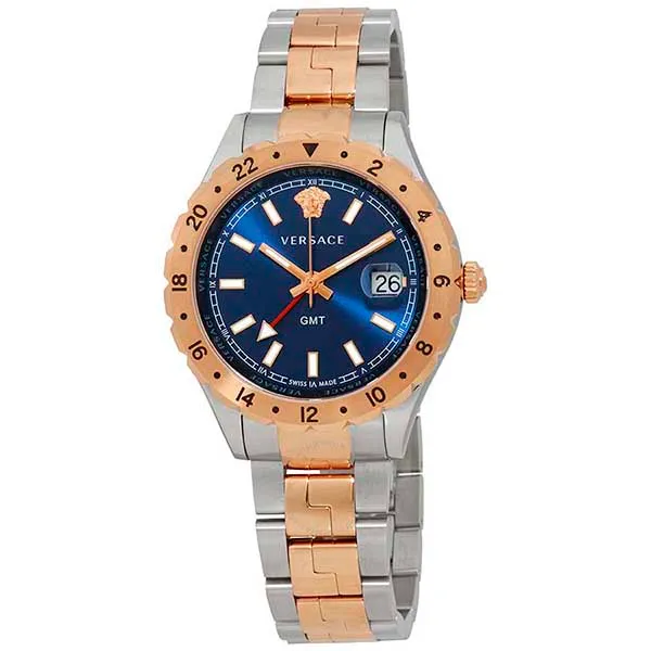 Đồng Hồ Nam Versace Hellenyium GMT Blue Dial Men's Watch V11060017 42mm Màu Vàng Hồng-Bạc - Đồng hồ - Vua Hàng Hiệu