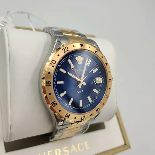 Đồng Hồ Nam Versace Hellenyium GMT Blue Dial Men's Watch V11060017 42mm Màu Vàng Hồng-Bạc - Đồng hồ - Vua Hàng Hiệu