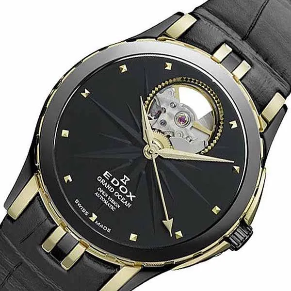 Đồng Hồ Nữ Edox Grand Ocean Open Heart 85012 357JN NID Màu Đen - Đồng hồ - Vua Hàng Hiệu