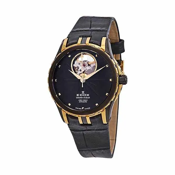 Đồng Hồ Nữ Edox Grand Ocean Open Heart 85012 357JN NID Màu Đen - Đồng hồ - Vua Hàng Hiệu