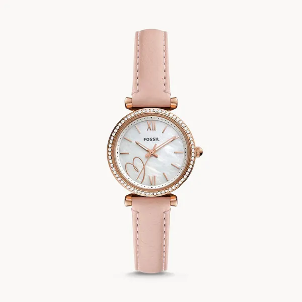 Đồng Hồ Nữ Fossil Carlie ES5268 Màu Trắng Xà Cừ/ Vàng Hồng