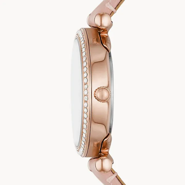 Đồng Hồ Nữ Fossil Carlie ES5268 Màu Trắng Xà Cừ/ Vàng Hồng