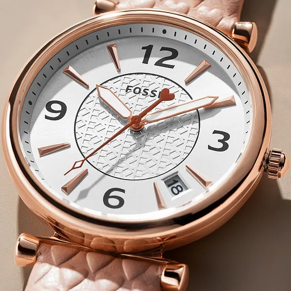 Đồng Hồ Nữ Fossil Carlie ES5269 Màu Trắng Phối Vàng Hồng