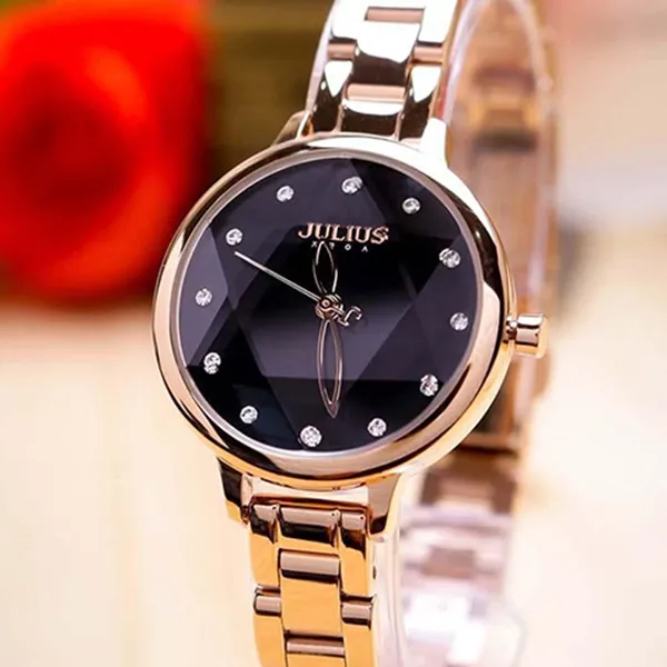 Đồng Hồ Nữ Julius JA-1152D Màu Đen Vàng