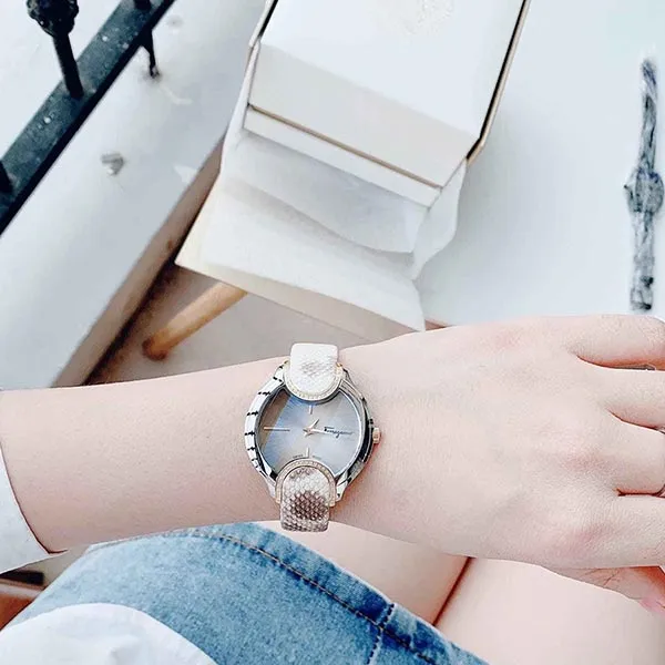 Đồng Hồ Nữ Salvatore Ferragamo Women's Signature Beige Quartz Watch FIZ060015 38mm Màu Nâu - Đồng hồ - Vua Hàng Hiệu
