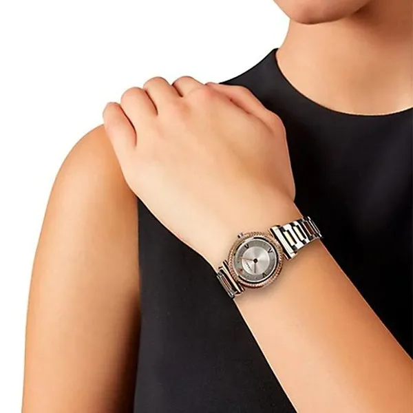 Đồng Hồ Nữ Versace V-Motif Rose Gold Watch VERE00718 35mm Màu Demi (Vàng Hồng-Bạc)