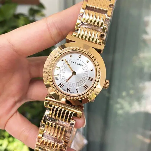 Đồng Hồ Nữ Versace Vanity Rose Gold Ion-Plated Watch P5Q80D001 S080 35mm Màu Bạc Trắng - Đồng hồ - Vua Hàng Hiệu