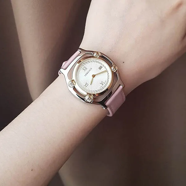 Đồng Hồ Nữ Versace VEVF00220 Medusa Frame Watch 36mm Màu Hồng
