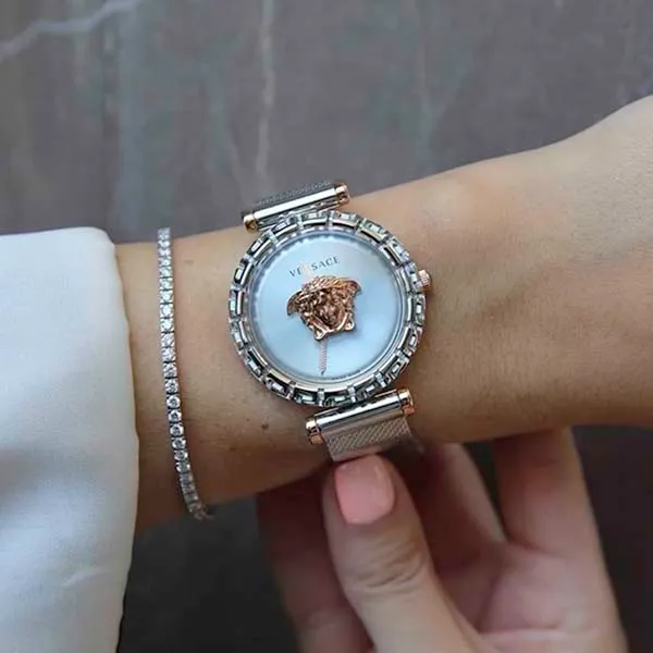 Đồng Hồ Nữ Versace Palazzo Empire Greca Watch VEDV00419 37mm Màu Bạc