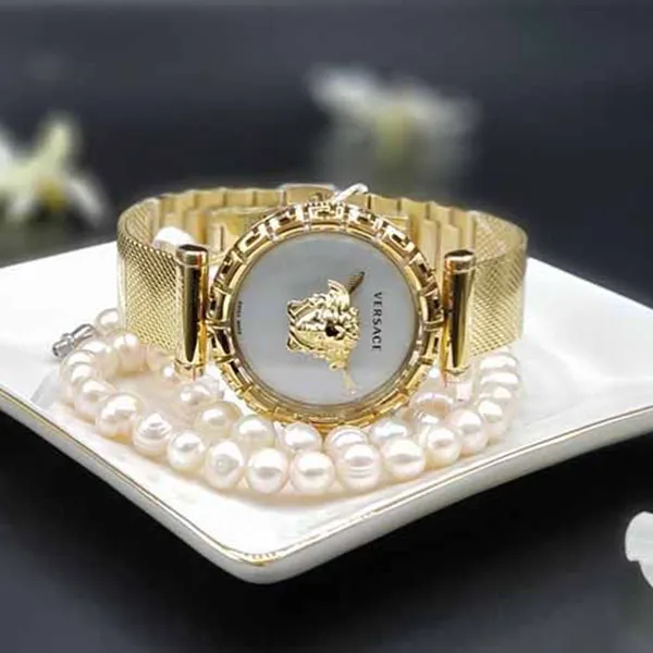 Đồng Hồ Nữ Versace Palazzo Empire Greca Watch VEDV00619 37mm Màu Trắng Vàng