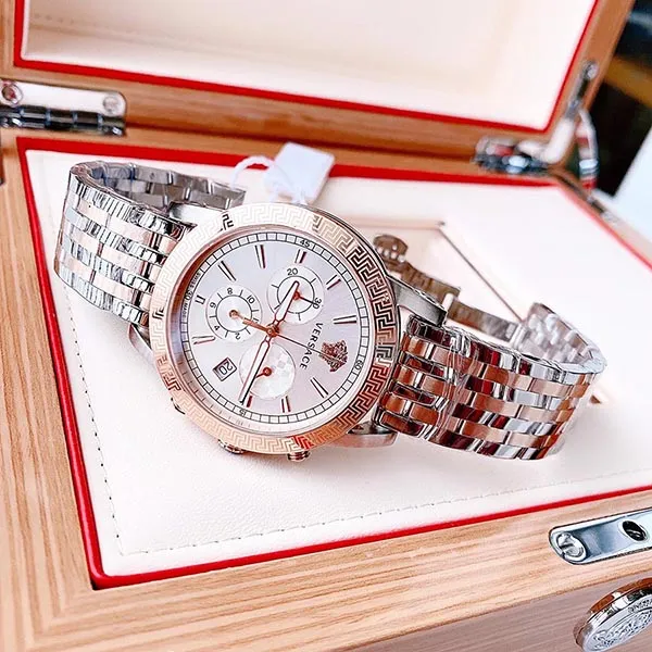 Đồng Hồ Nam Versace Sport Tech Swiss Chronograph Watch 40mm Màu Vàng Hồng - Bạc - Đồng hồ - Vua Hàng Hiệu