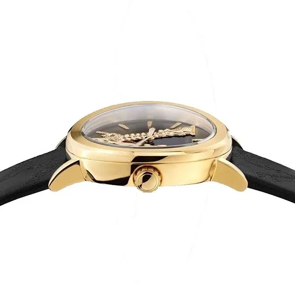 Đồng Hồ Nữ Versace Virtus Black Leather Strap Watch VEHC00119 36mm Màu Đen