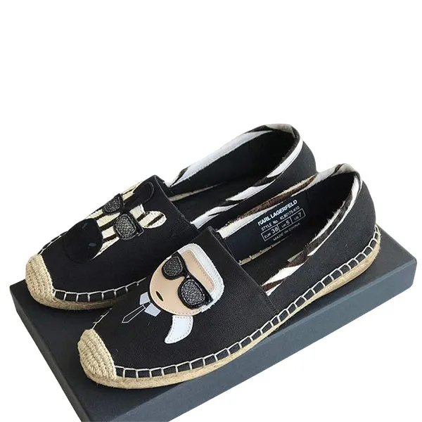 Giày Cói Slip On Karl Lagerfeld Espadrilles Màu Đen Size 38