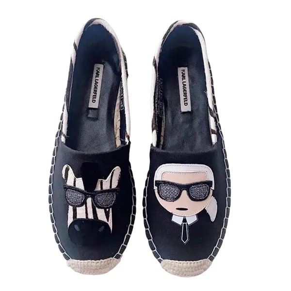 Giày Cói Slip On Karl Lagerfeld Espadrilles Màu Đen Size 38