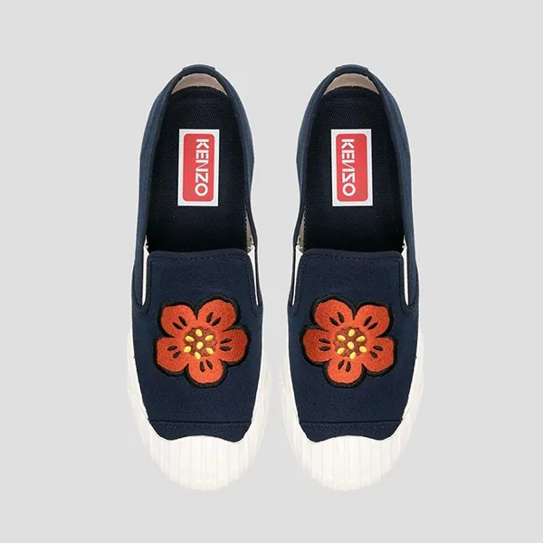 Giày Slip On Kenzo Kenzoschool FD55SN005F73 77 Màu Xanh Navy - Giày - Vua Hàng Hiệu