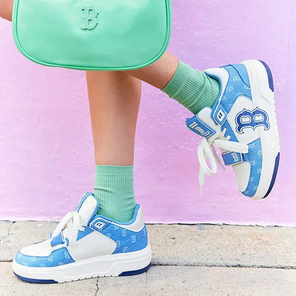 Giày Thể Thao MLB Chunky Liner Mid Denim Boston Red Sox 3ASXCDN3N-43BLD Màu Xanh Blue