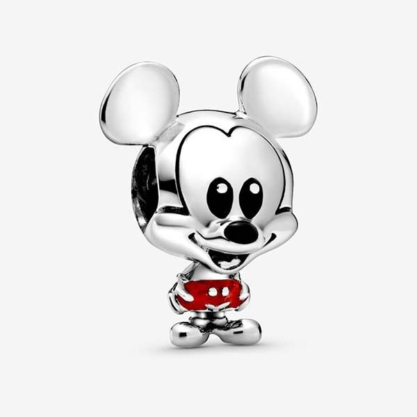 Hạt Vòng Charm Pandora Moments 925 Sterling Silver Disney Mickey 798905C01 Màu Bạc Đỏ - 3