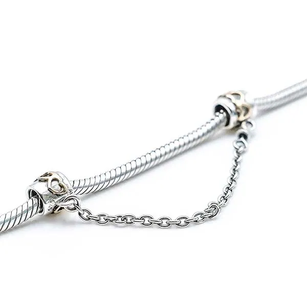 Hạt Vòng Charm Pandora Silver Safety Chain 790307 Màu Bạc - Trang sức - Vua Hàng Hiệu