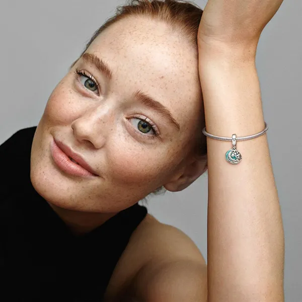 Hạt Vòng Charm Pandora Stork & Twinkling Stars Dangle 798895C01 Màu Xanh Bạc - Trang sức - Vua Hàng Hiệu