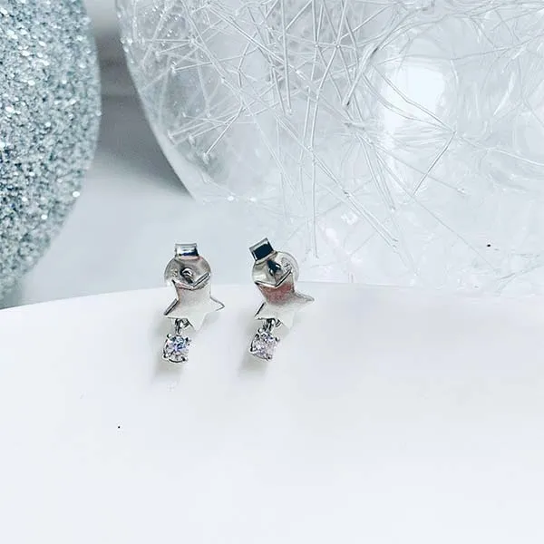 Khuyên Tai Sunlight Sao Bạc 925 Đính Đá Màu Bạc - Trang sức - Vua Hàng Hiệu