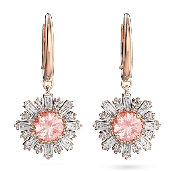 Khuyên Tai Nữ Swarovski Sunshine Drop Earrings 5642965 Màu Vàng Hồng