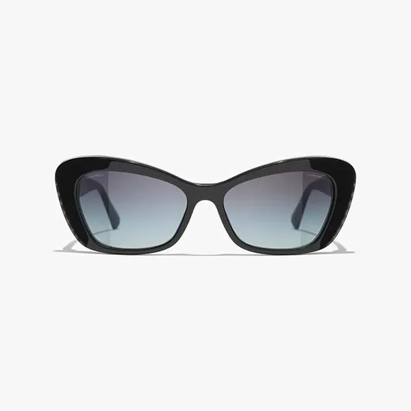 Kính Mát Chanel Cat Eye Sunglasses CH5481H 1716S6 Màu Xám Đen - Kính mắt - Vua Hàng Hiệu
