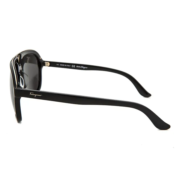 Kính Mát Salvatore Ferragam Men Black Square Sunglasses SF730S00157 Màu Đen