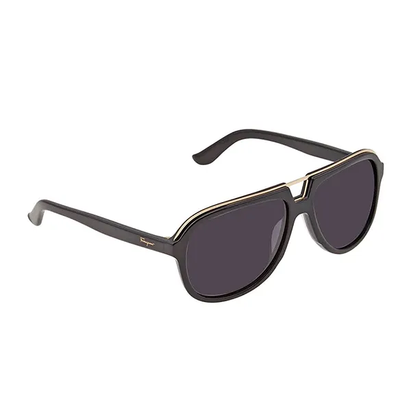 Kính Mát Salvatore Ferragam Men Black Square Sunglasses SF730S00157 Màu Đen