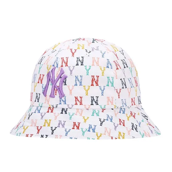 Mũ MLB Bucket Monogram Rainbow 32CPH4111-50W Màu Trắng Size 59