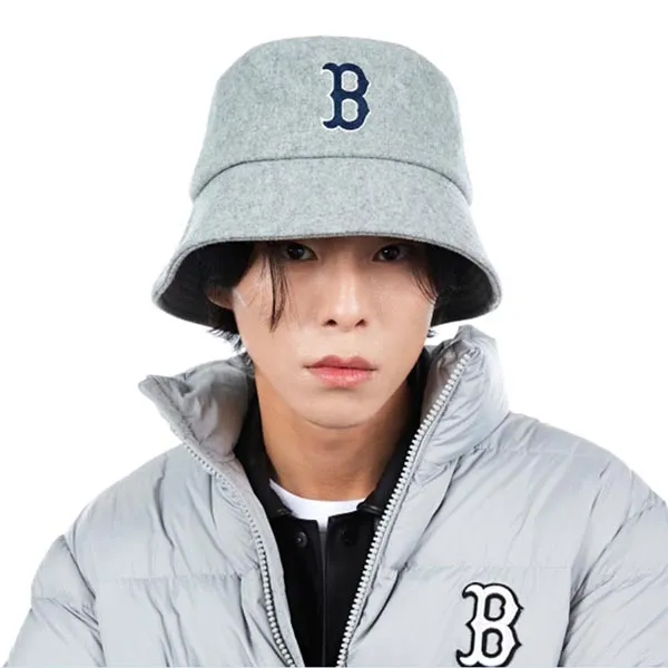 Mũ MLB Bucket Wool Bucket Hat Boston Red Sox 3AHTW0126-43MGD Màu Ghi Xám