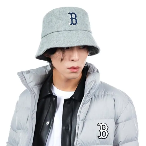 Mũ MLB Bucket Wool Bucket Hat Boston Red Sox 3AHTW0126-43MGD Màu Ghi Xám