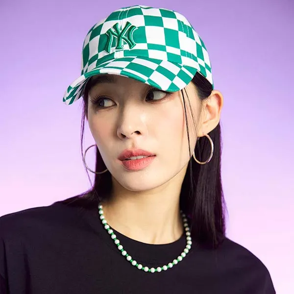 Mũ MLB Checkerboard Unstructured Ball Cap New York Yankees 3ACPCC13N-50GND Màu Xanh Trắng