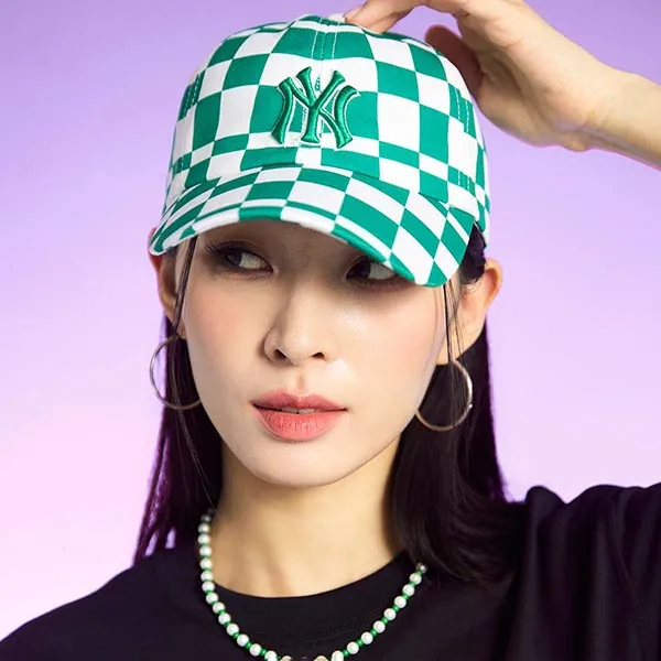 Mũ MLB Checkerboard Unstructured Ball Cap New York Yankees 3ACPCC13N-50GND Màu Xanh Trắng