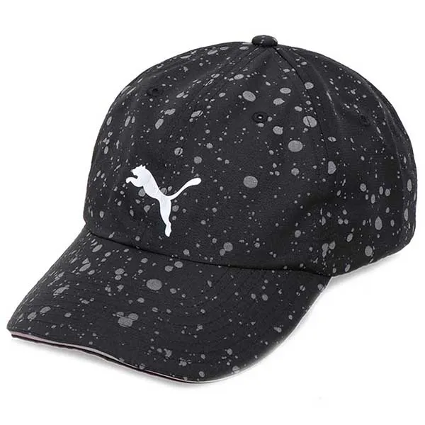 Mũ Puma Logo Họa Tiết Chấm Đốm Màu Đen Xám