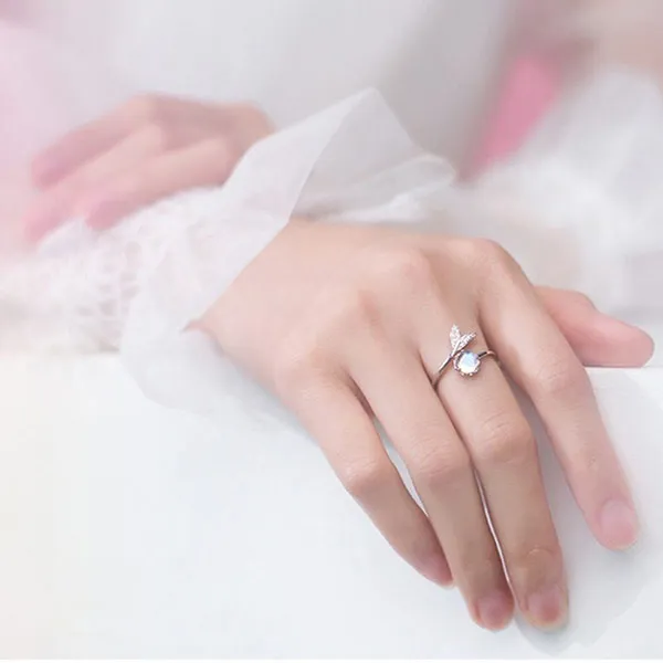 Nhẫn Bạc LiLi Jewelry Đính Pha Lê Aurora Cá Xinh Xắn Lili_132741 Màu Bạc Xanh - Trang sức - Vua Hàng Hiệu