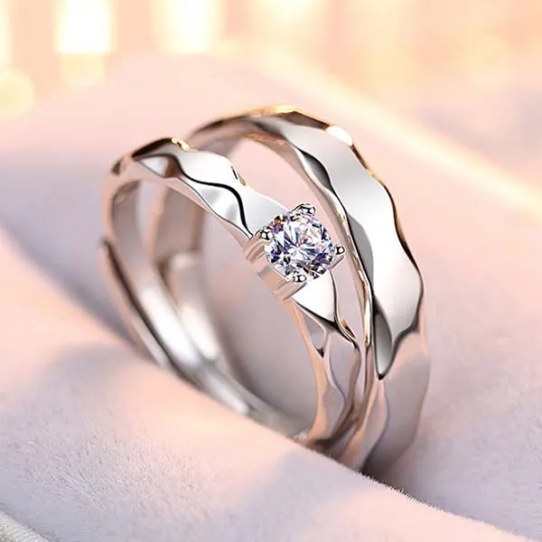 Nhẫn Đôi LiLi Jewelry Đính Đá CZ Patrick LILI_125576 Màu Bạc - Trang sức - Vua Hàng Hiệu