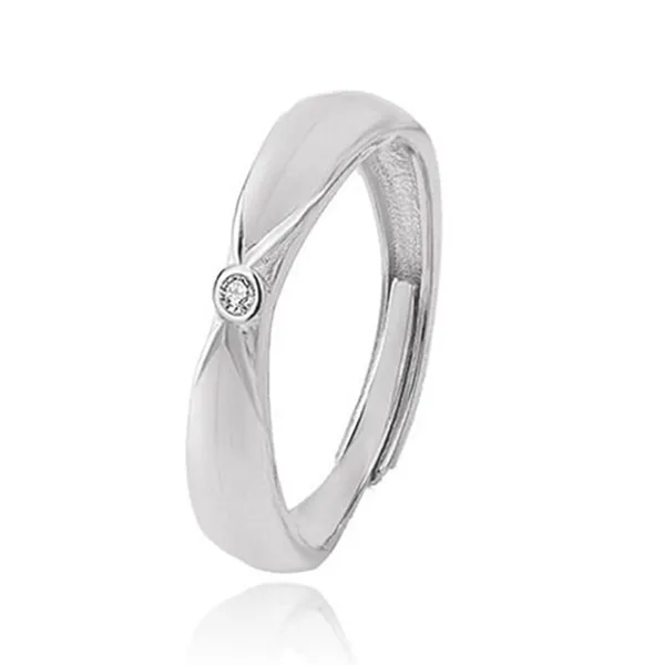 Nhẫn Đôi LiLi Jewelry The Light Đính Đá Cubic Zirconia Lili_731676 Màu Bạc