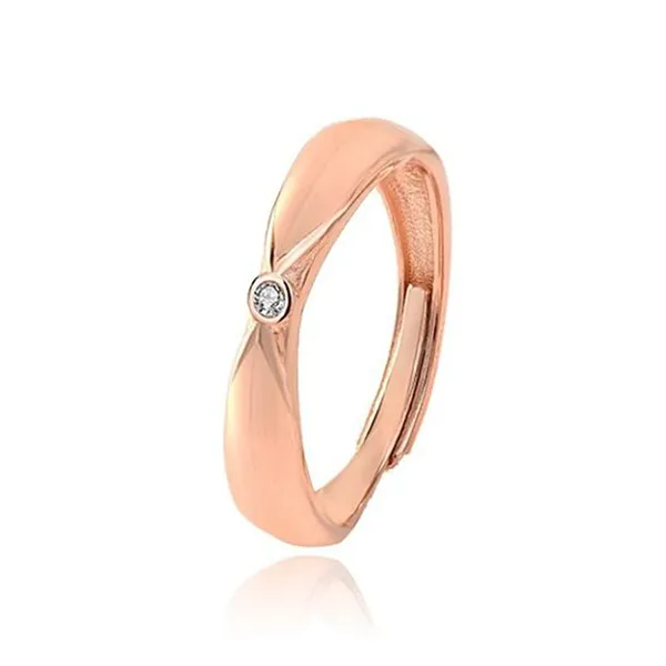 Nhẫn Đôi LiLi Jewelry The Light Đính Đá Cubic Zirconia Lili_731676 Màu Vàng Hồng